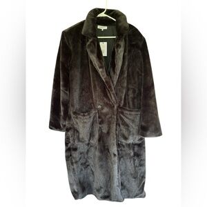 WeWoreWhat Dark Brown Faux Fur Coat